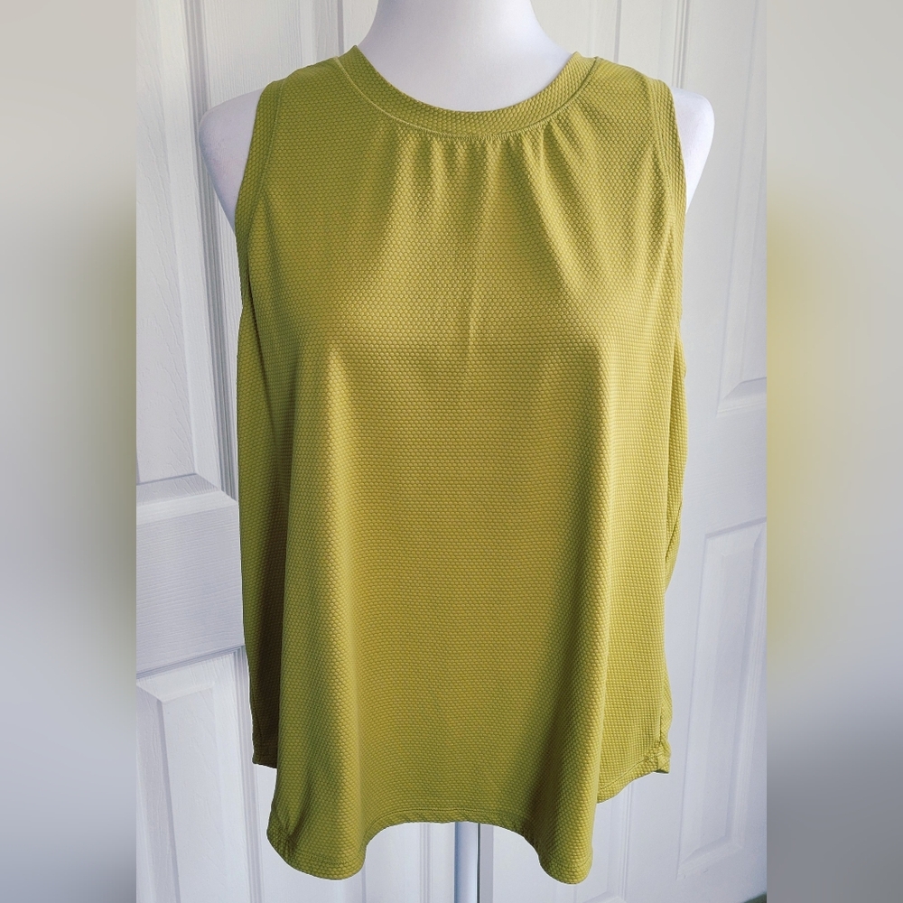 CALIA by Carrie Underwood Textured Performance Tank In Yellow-Green, Women's XL
